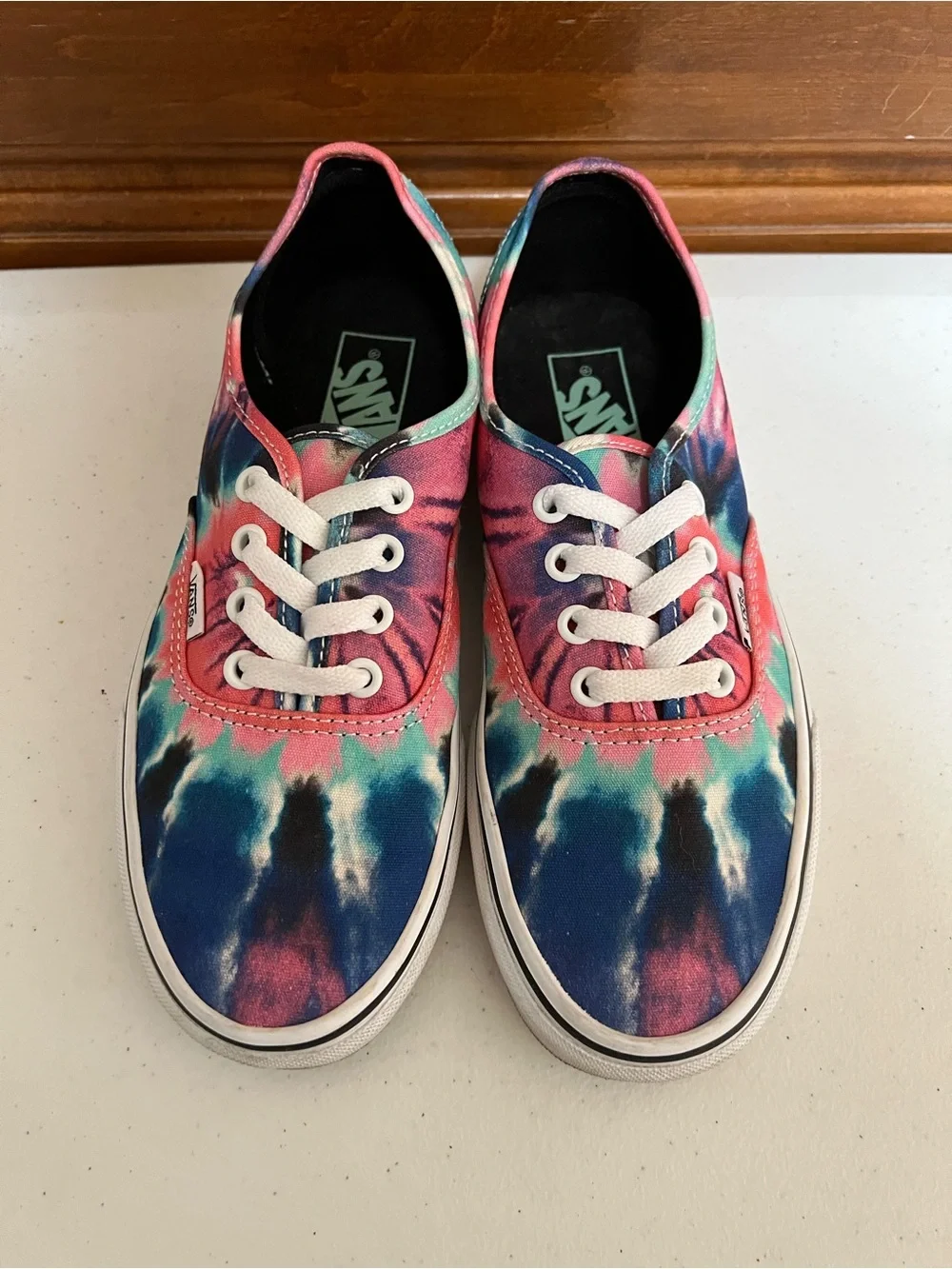 Vans Authentic Tie-Dye Canvas Sneakers - Pink Blue Teal